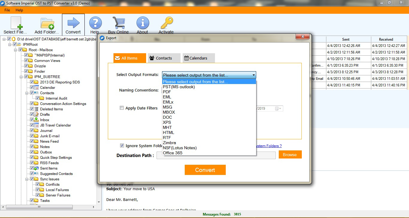 OST to PST Converter screenshot